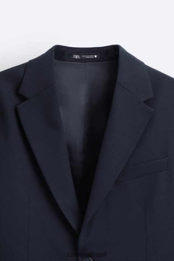 paletó texturizado homens Zara azul-marinho Z2080L1136 roupas