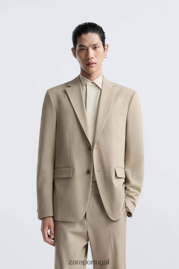 paletó texturizado homens Zara bronzeado leve Z2080L1141 roupas