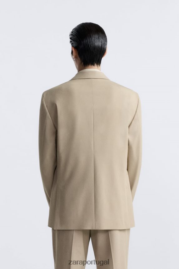 paletó texturizado homens Zara bronzeado leve Z2080L1141 roupas