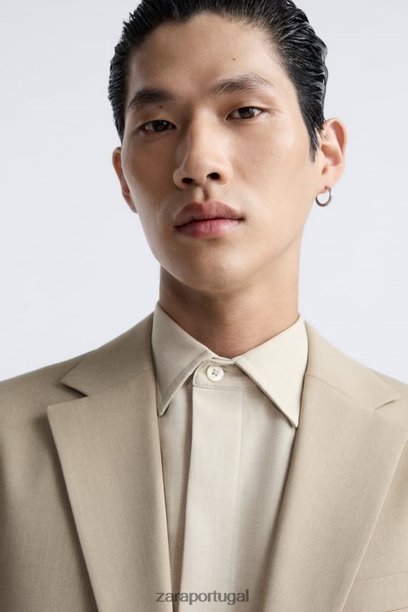 paletó texturizado homens Zara bronzeado leve Z2080L1141 roupas