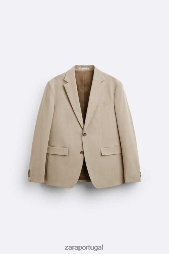 paletó texturizado homens Zara bronzeado leve Z2080L1141 roupas