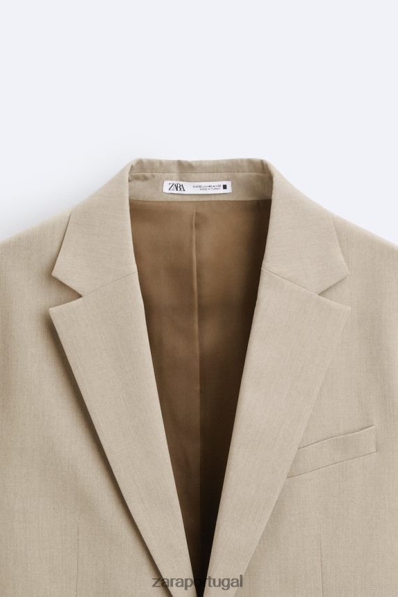 paletó texturizado homens Zara bronzeado leve Z2080L1141 roupas