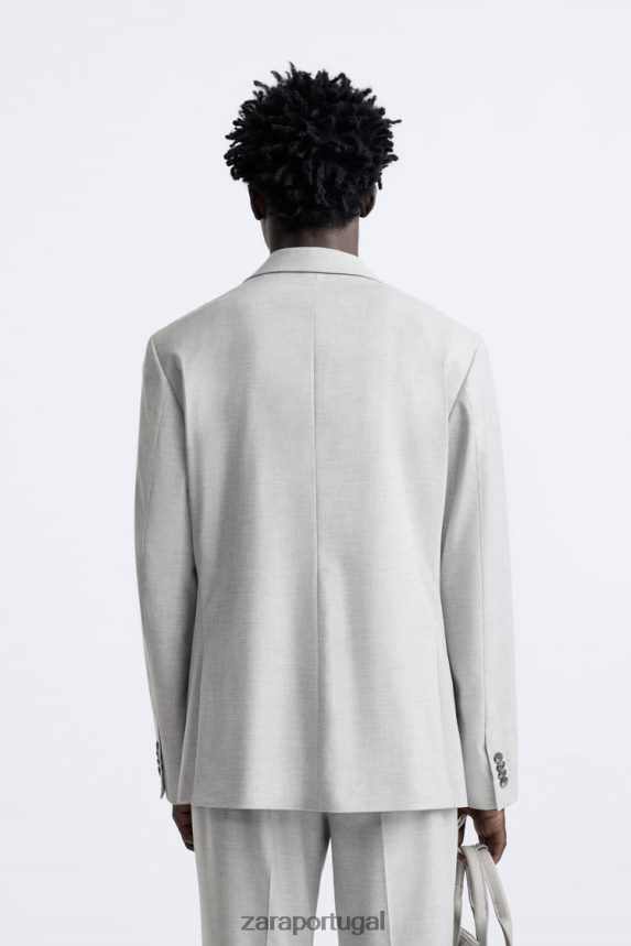 paletó texturizado homens Zara cinza Z2080L1142 roupas