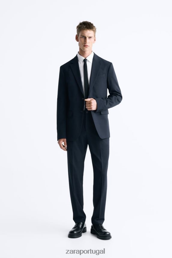 paletó xadrez homens Zara azul-marinho Z2080L1163 roupas