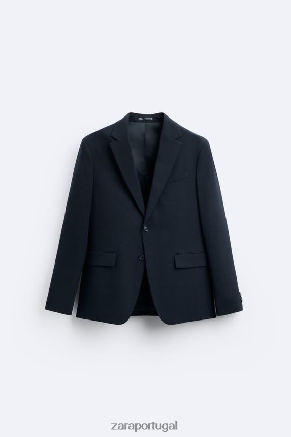 paletó xadrez homens Zara azul-marinho Z2080L1163 roupas