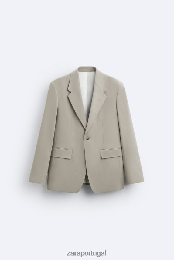 terno de ajuste relaxado homens Zara vison Z2080L1161 roupas