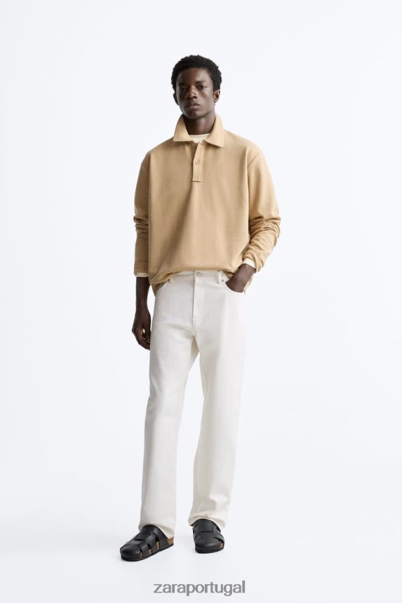 moletom pólo homens Zara bronzeado leve Z2080L1232 roupas