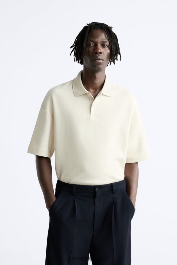 pólo texturizado homens Zara marrom acinzentado Z2080L1220 roupas