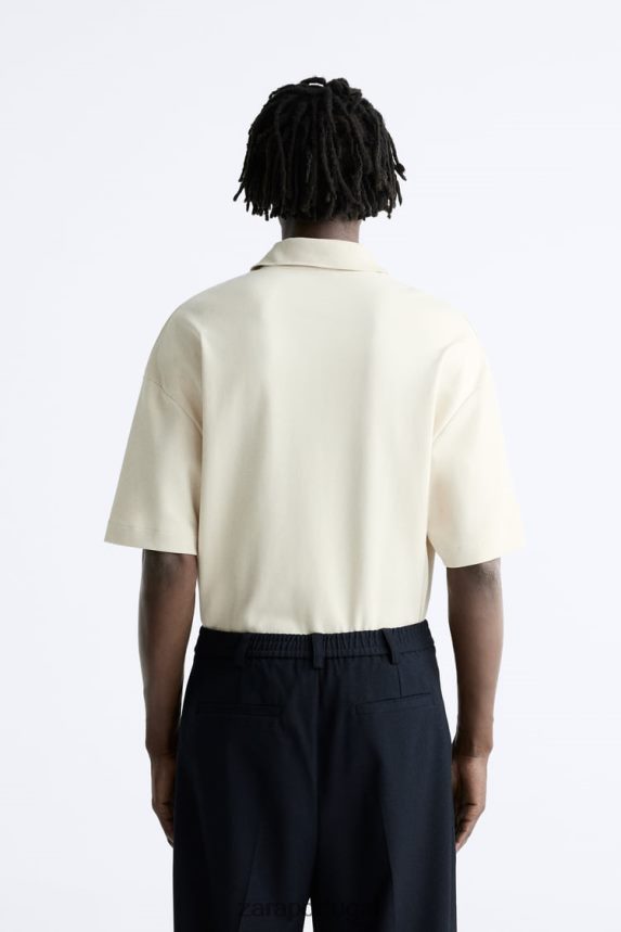 pólo texturizado homens Zara marrom acinzentado Z2080L1220 roupas