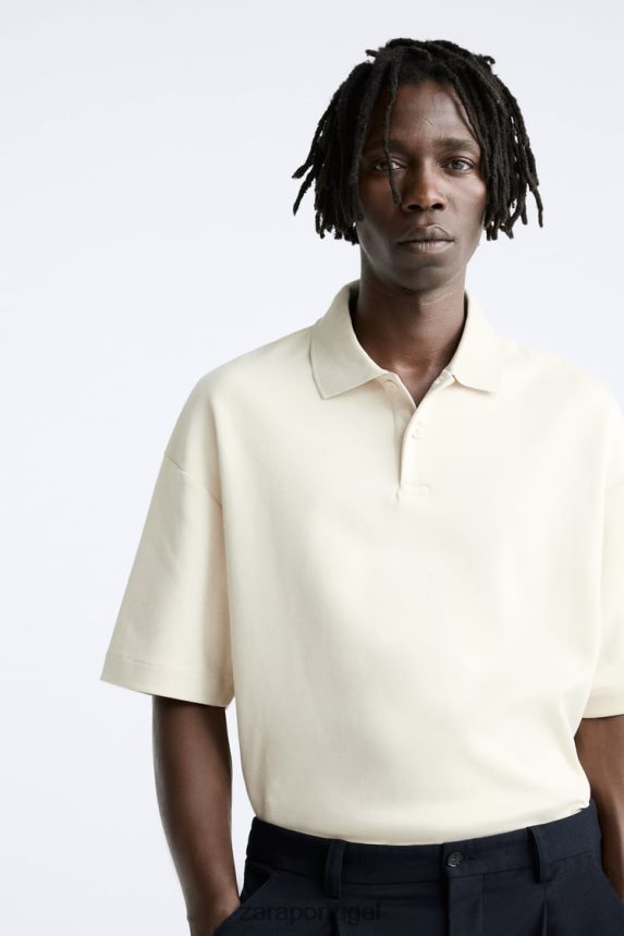 pólo texturizado homens Zara marrom acinzentado Z2080L1220 roupas