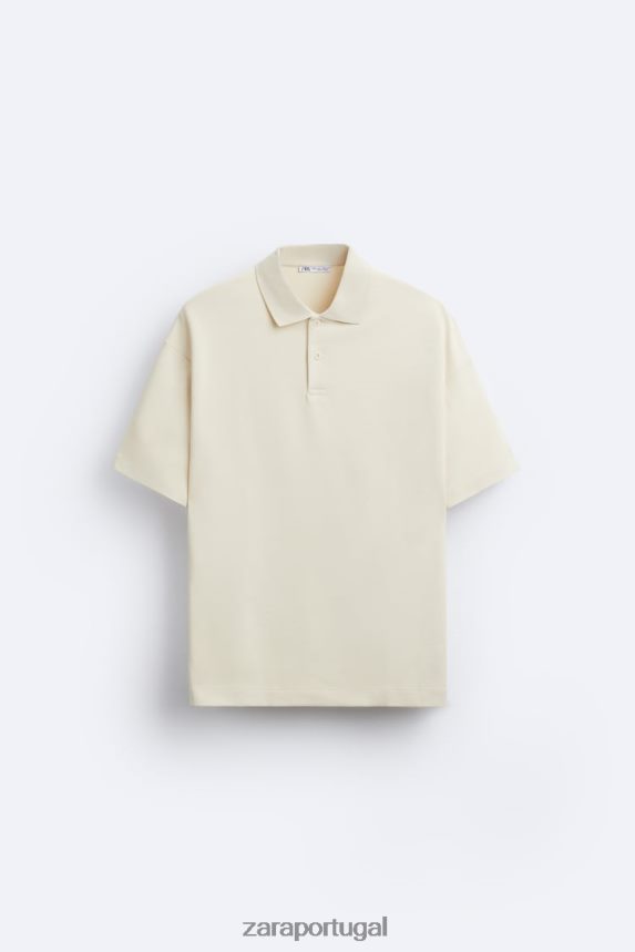 pólo texturizado homens Zara marrom acinzentado Z2080L1220 roupas
