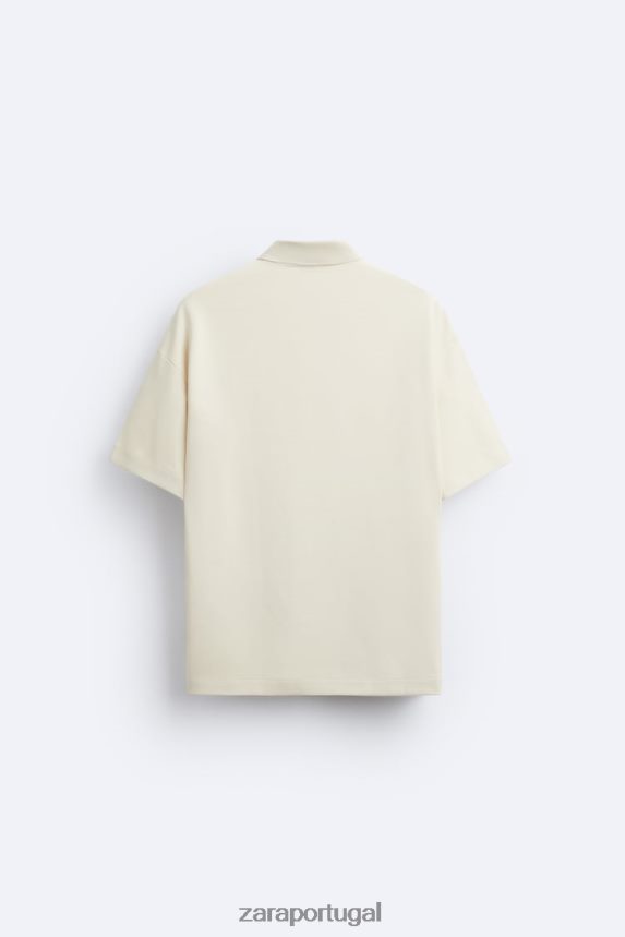 pólo texturizado homens Zara marrom acinzentado Z2080L1220 roupas