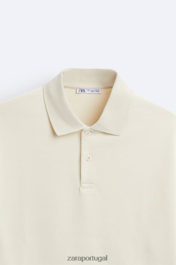 pólo texturizado homens Zara marrom acinzentado Z2080L1220 roupas