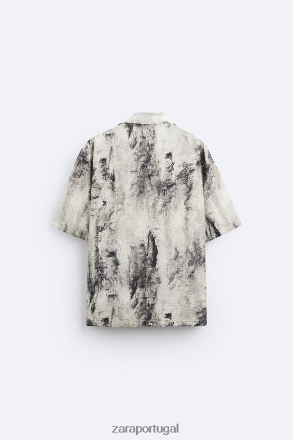 camisa com estampa abstrata homens Zara impresso Z2080L987 roupas