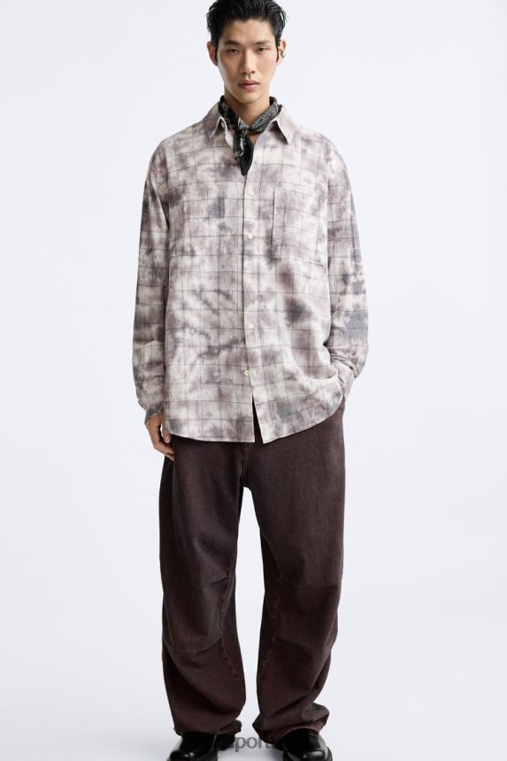 camiseta xadrez tie dye homens Zara vários Z2080L1191 roupas