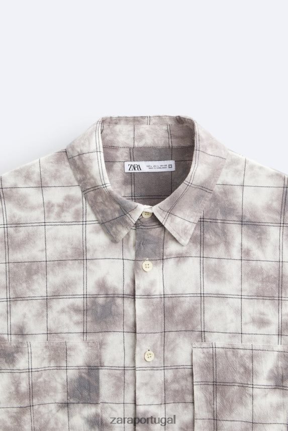 camiseta xadrez tie dye homens Zara vários Z2080L1191 roupas
