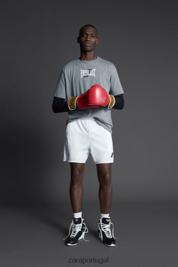 camiseta de treino everlast homens Zara marga cinza Z2080L1196 roupas