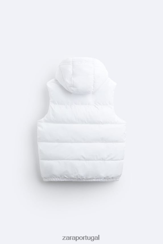 colete com capuz homens Zara branco Z2080L1112 roupas