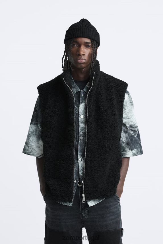colete de lã homens Zara preto Z2080L1111 roupas