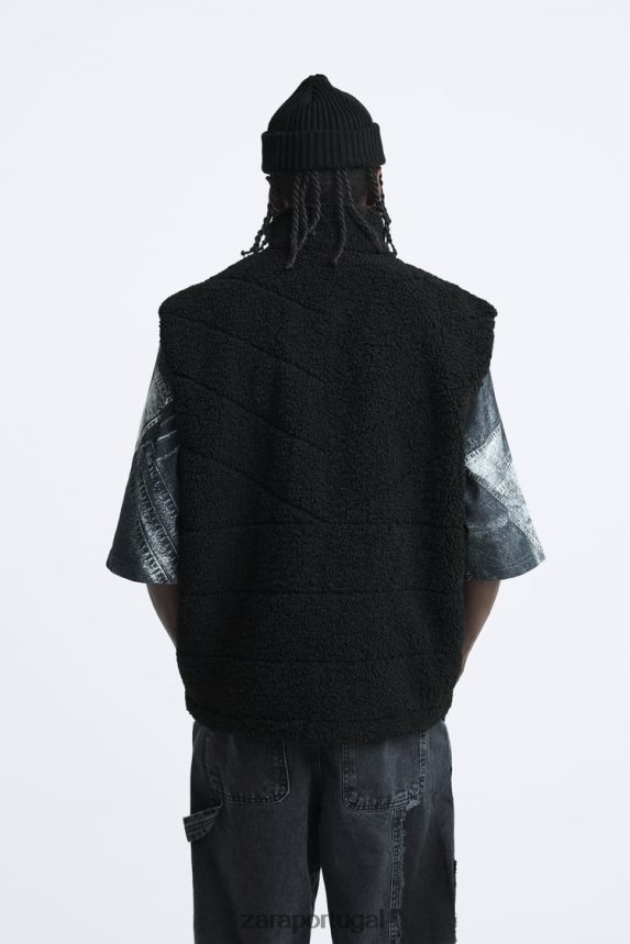 colete de lã homens Zara preto Z2080L1111 roupas