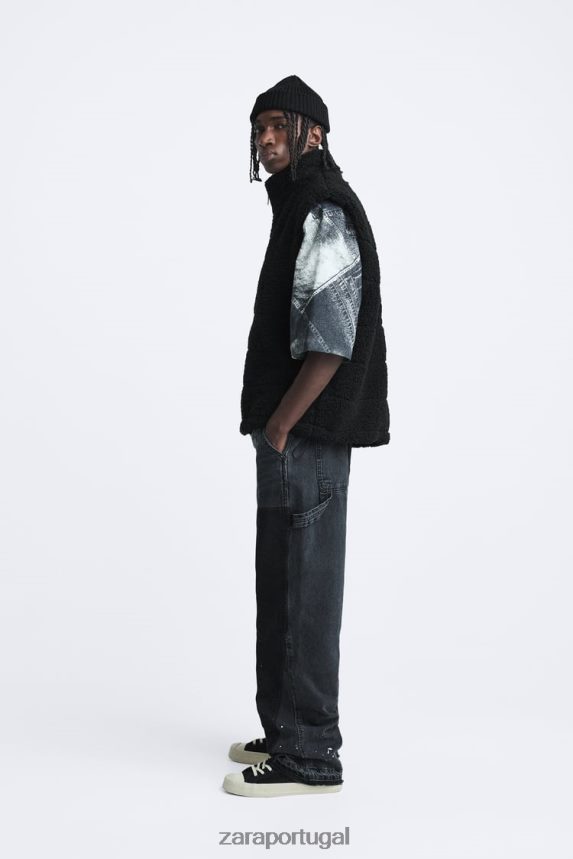 colete de lã homens Zara preto Z2080L1111 roupas