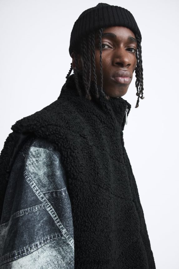 colete de lã homens Zara preto Z2080L1111 roupas