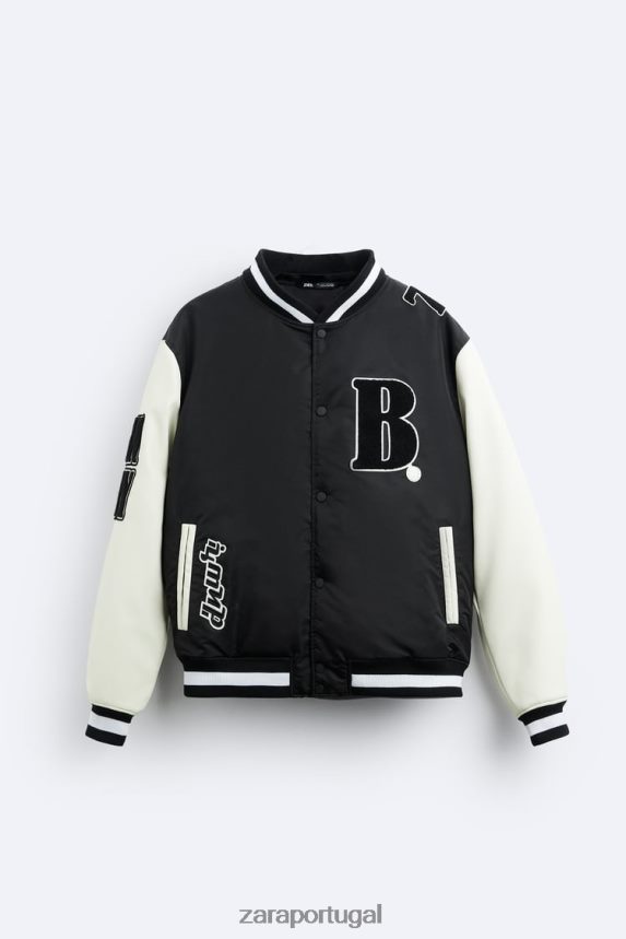 jaqueta bomber com capuz homens Zara preto Z2080L1133 roupas