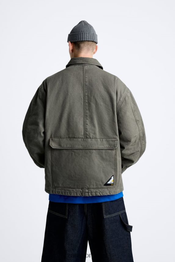 jaqueta de bolso homens Zara cinza claro Z2080L1107 roupas