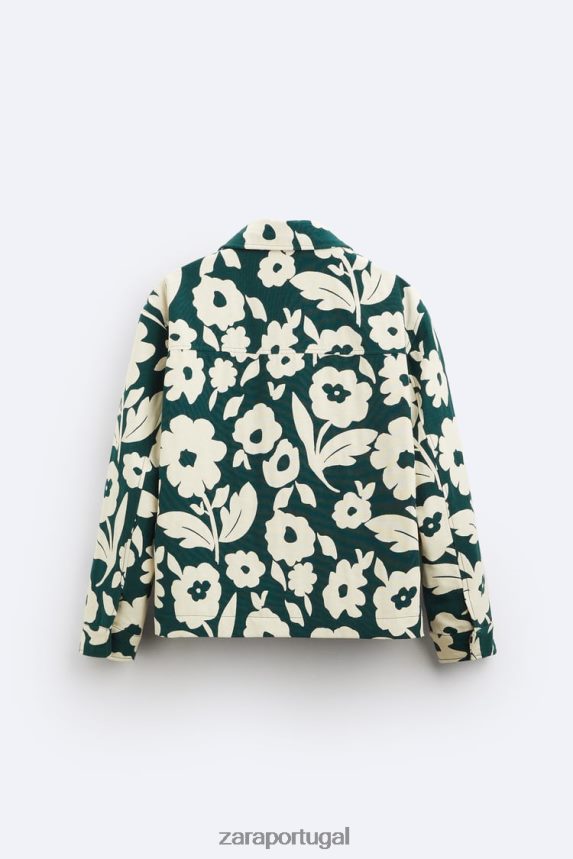 jaqueta jacquard floral homens Zara azul gasolina Z2080L1118 roupas