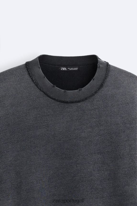 moletom colorido lavado homens Zara antracite escuro Z2080L1053 roupas