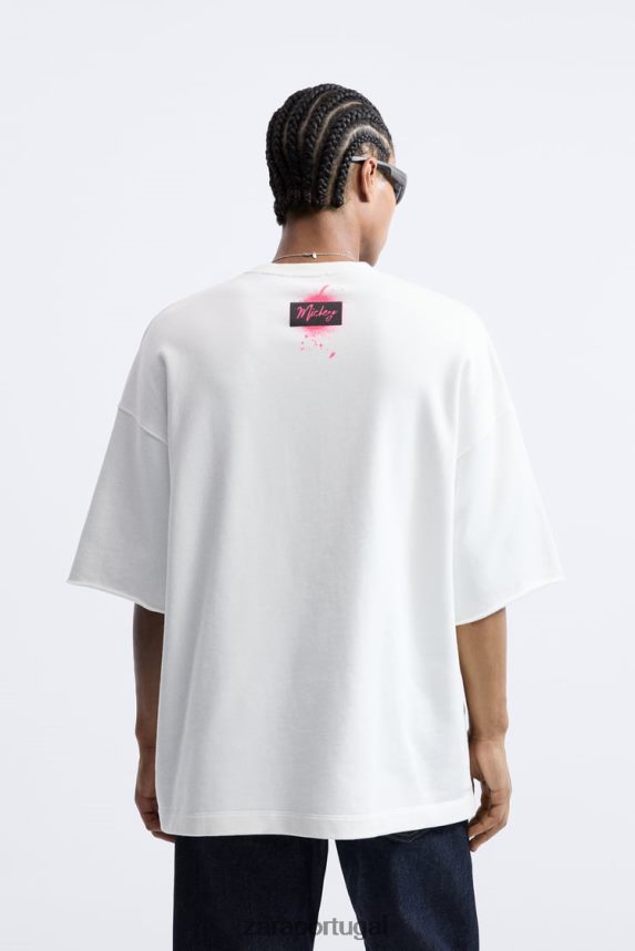 moletom mickey mousedisney homens Zara ostra branca Z2080L1075 roupas