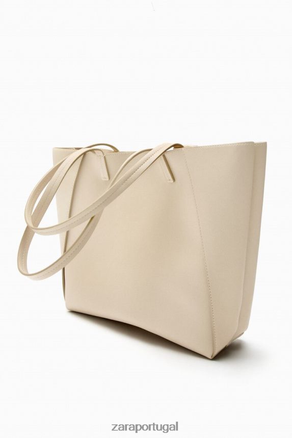 bolsa compartimentada mulheres Zara cru Z2080L746 acessórios