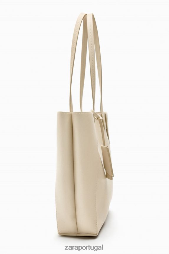 bolsa compartimentada mulheres Zara cru Z2080L746 acessórios