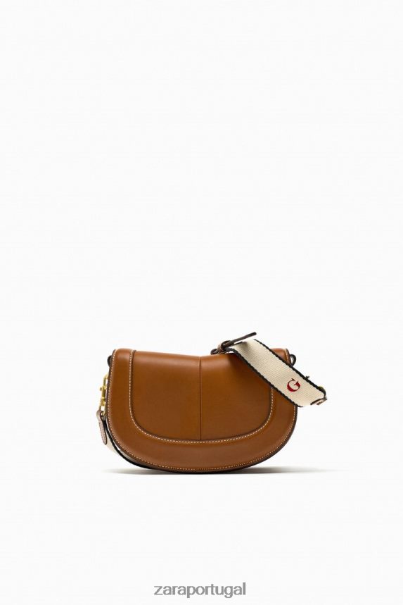 bolsa crossbody com pesponto mulheres Zara original Z2080L752 acessórios