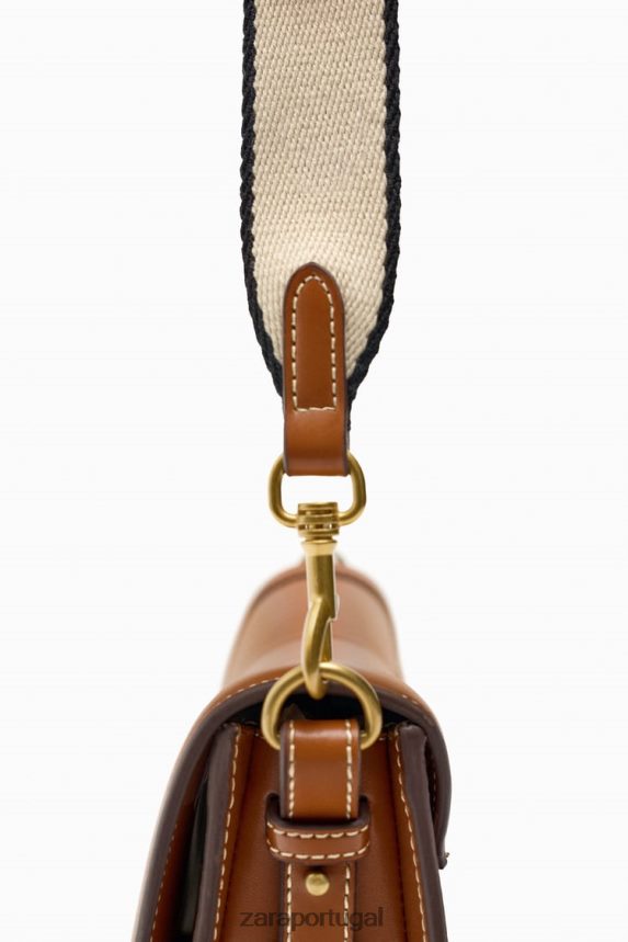 bolsa crossbody com pesponto mulheres Zara original Z2080L752 acessórios