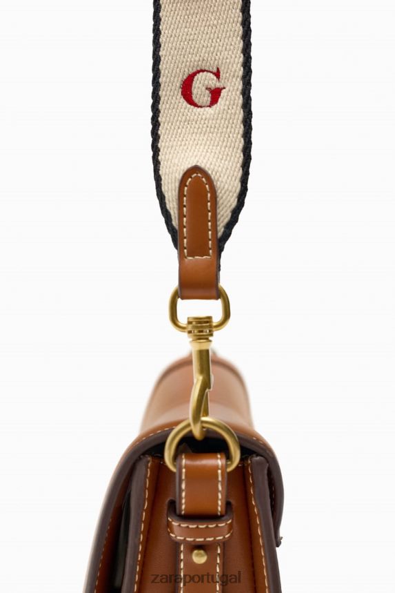 bolsa crossbody com pesponto mulheres Zara original Z2080L752 acessórios