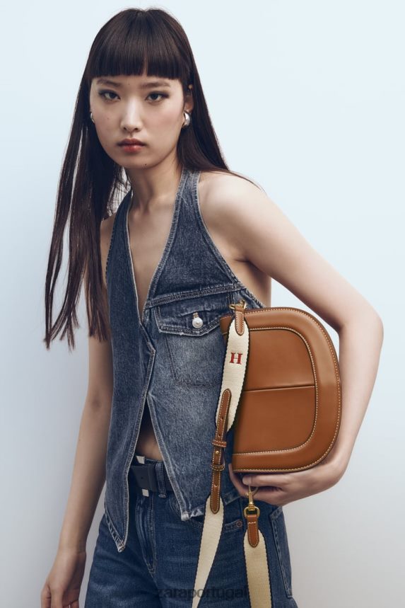 bolsa crossbody com pesponto mulheres Zara original Z2080L752 acessórios