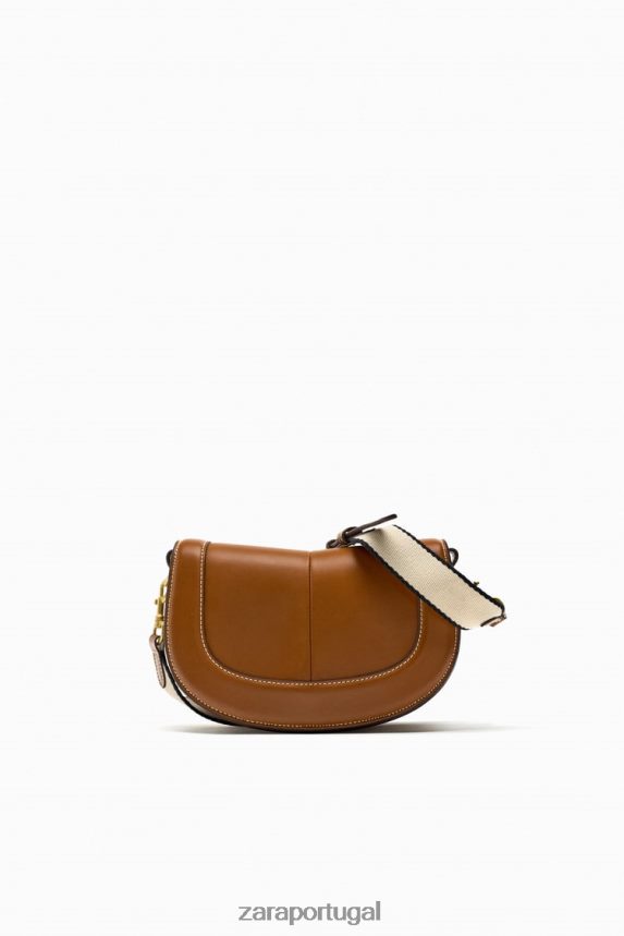 bolsa crossbody com pesponto mulheres Zara original Z2080L752 acessórios