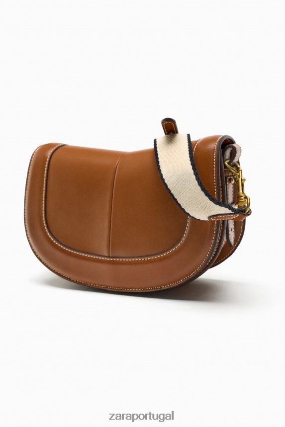 bolsa crossbody com pesponto mulheres Zara original Z2080L752 acessórios