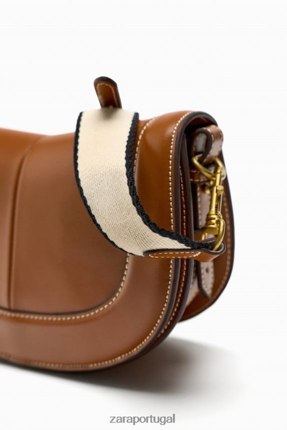 bolsa crossbody com pesponto mulheres Zara original Z2080L752 acessórios