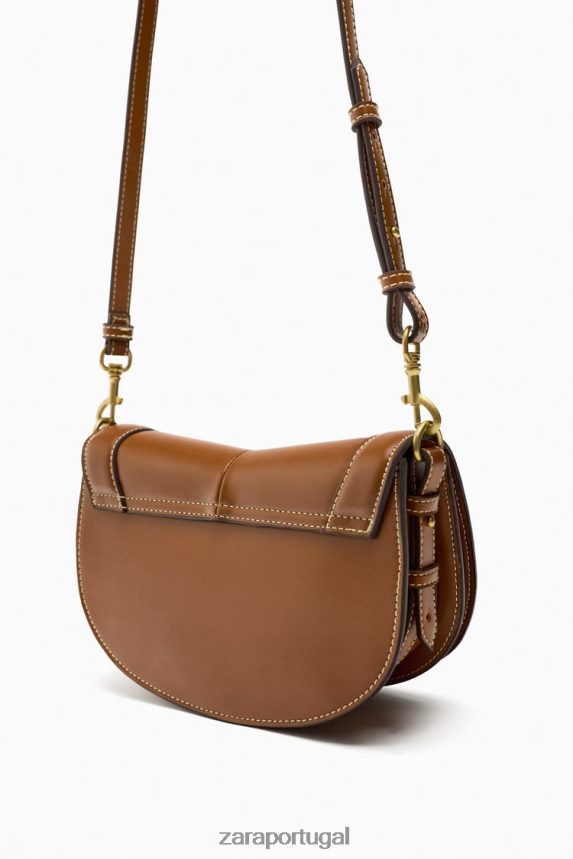 bolsa crossbody com pesponto mulheres Zara original Z2080L752 acessórios
