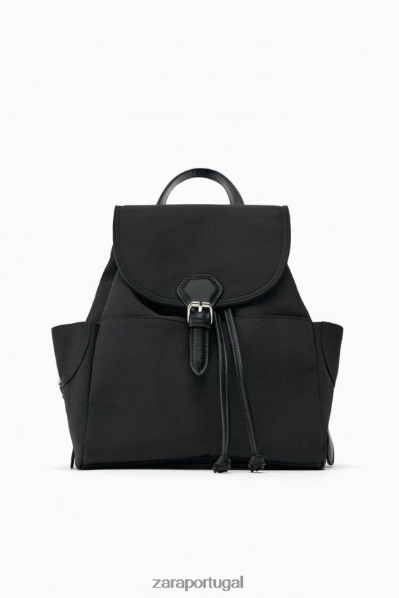 mochila de tecido mulheres Zara preto Z2080L747 acessórios