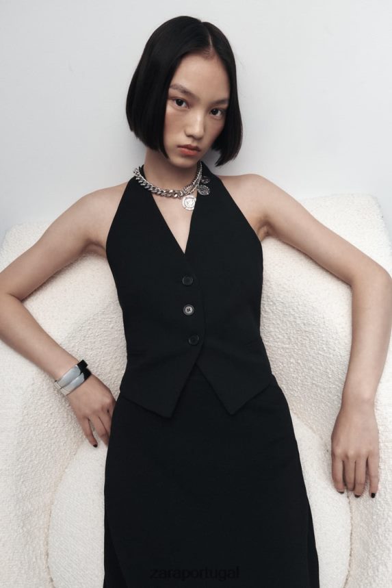 colar de elos de moeda mulheres Zara prata Z2080L764 acessórios