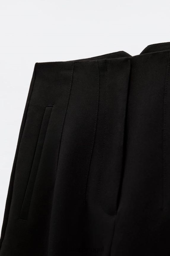 calças de cintura alta mulheres Zara preto Z2080L500 roupas