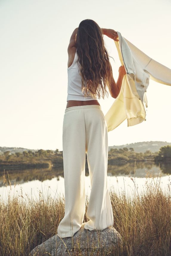 calças largas de pelúcia mulheres Zara gelo Z2080L501 roupas