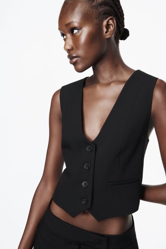 culotes cintura alta mulheres Zara preto Z2080L870 roupas