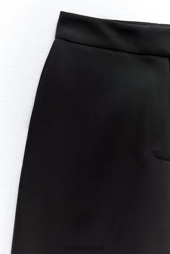 culotes cintura alta mulheres Zara preto Z2080L870 roupas