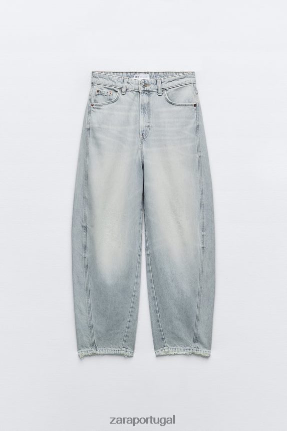calça jeans cintura média trf mulheres Zara azul claro Z2080L519 roupas