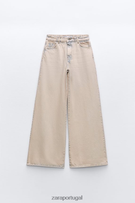 calça jeans palazzo z1975 overdyed mulheres Zara rosa Z2080L508 roupas