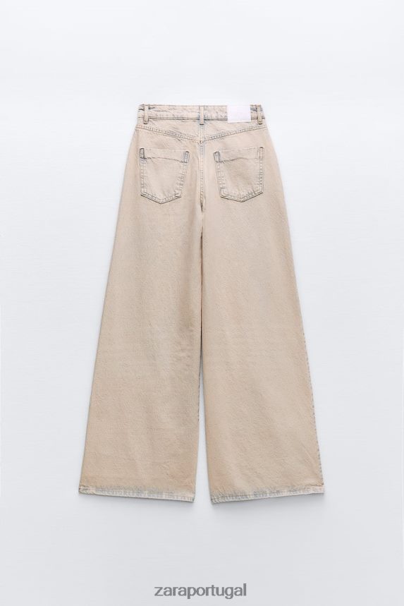 calça jeans palazzo z1975 overdyed mulheres Zara rosa Z2080L508 roupas